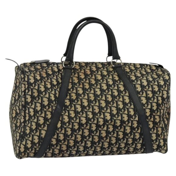 Christian Dior Trotter Canvas Hand Bag Navy Silver - Picture 1 of 14